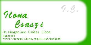 ilona csaszi business card